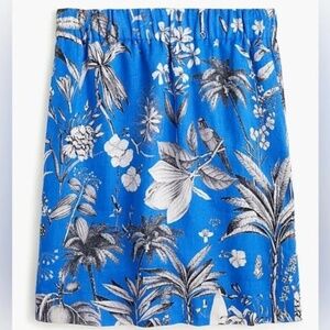 J.Crew Linen Skirt Ratti Blue Tropical Floral Toile Small